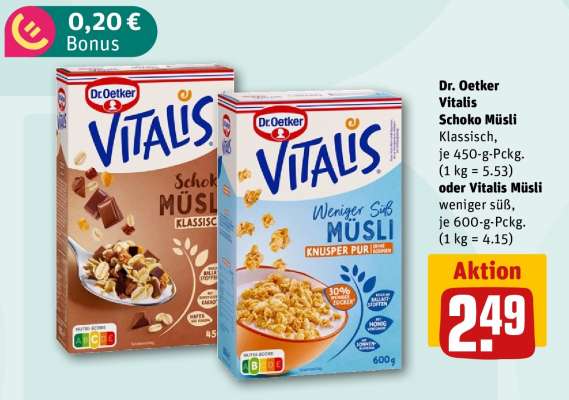 DR. OETKER Vitalis Schoko Müsli