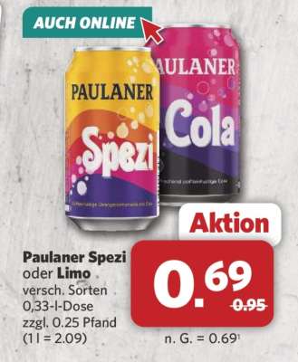 Paulaner Spezi oder Limo