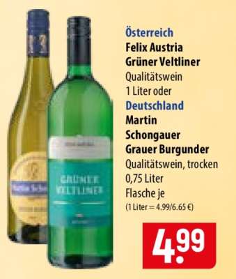 Felix Austria Grüner Veltliner / Martin Schongauer Grauer Burgunder