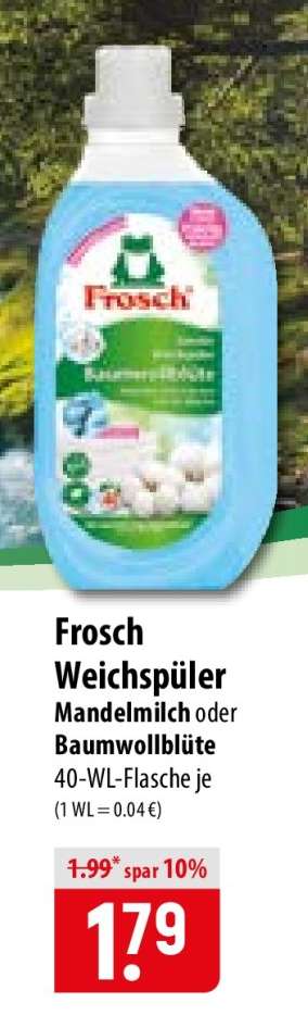 Frosch Weichspüler Mandelmilch oder Baumwollblüte