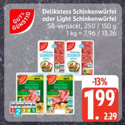 Delikatess Schinkenwürfel oder Light Schinkenwürfel