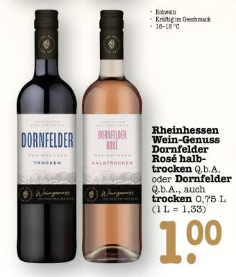 Rheinhessen Wein-Genuss Dornfelder Rosé halbtrocken