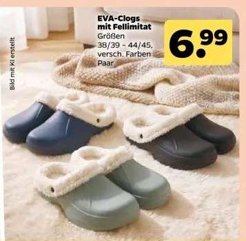 EVA-Clogs mit Fellimitat