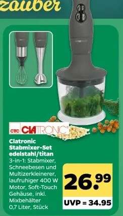 Clatronic Stabmixer-Set edelstahl/titan