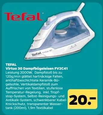 TEFAL Virtuo 30 Dampfbügeleisen FV2C41