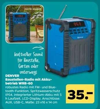 DENVER Baustellen-Radio mit Akku-Betrieb WRB-60
