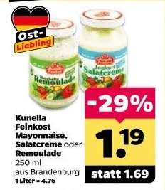 Kunella Feinkost Mayonnaise, Salatcreme oder Remoulade