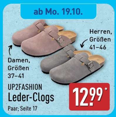 UP2FASHION Leder-Clogs