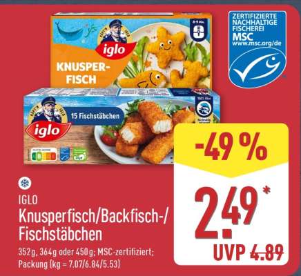 Knusperfisch/Backfisch-/Fischstäbchen