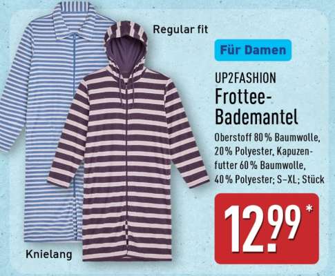 UP2FASHION Frottee-Bademantel