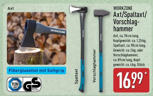 WORKZONE Axt/Spaltaxt/Vorschlaghammer