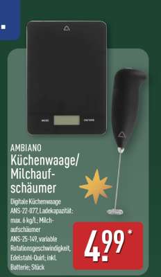 AMBIANO Küchenwaage/Milchaufschäumer