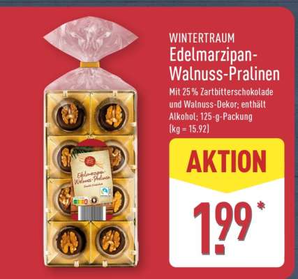 WINTERTRAUM Edelmarzipan-Walnuss-Pralinen