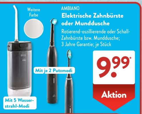 AMBIANO Elektrische Zahnbürste oder Munddusche