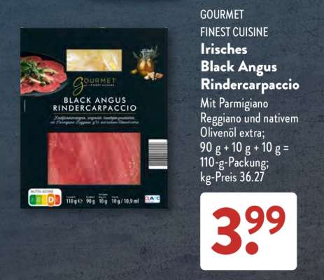 Irisches Black Angus Rindercarpaccio
