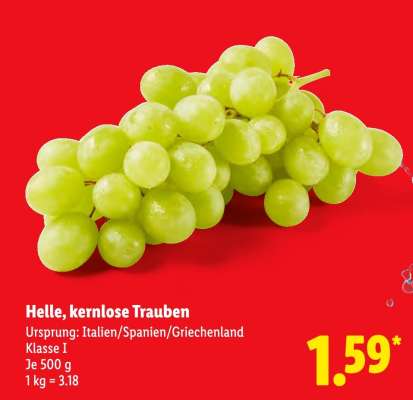 Helle, kernlose Trauben