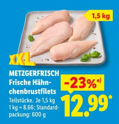 Metzgerfrisch Frische Hähnchenbrustfilets
