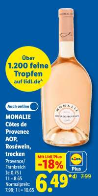 Monalie Côtes de Provence AOP, Roséwein, trocken