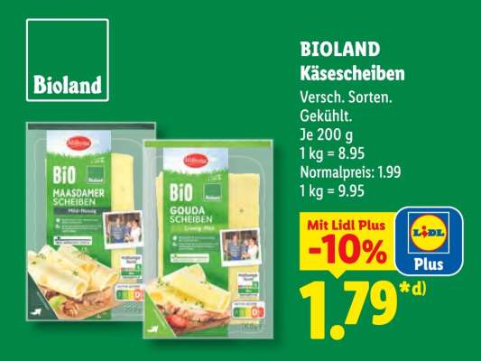 Bioland Käsescheiben