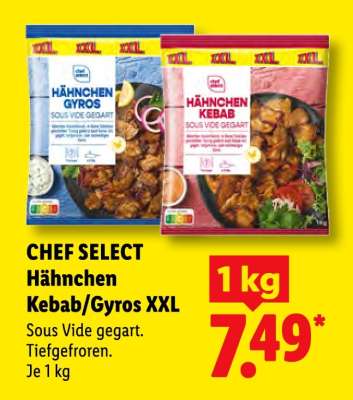 CHEF SELECT Hähnchen Kebab/Gyros XXL