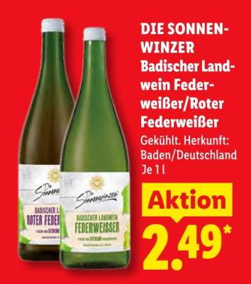 DIE SONNEN-WINZER Badischer Landwein Federweißer/Roter Federweißer