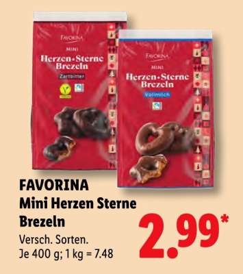 Favorina Mini Herzen- Sterne-Brezeln