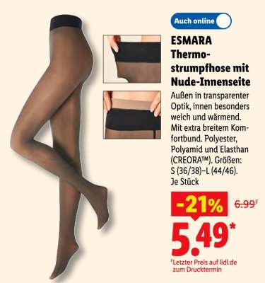 ESMARA Thermo-strumpfhose mit Nude-Innenseite