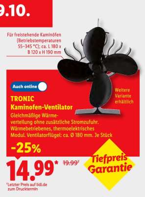 TRONIC Kaminofen-Ventilator