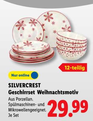 SILVERCREST Geschirrset Weihnachtsmotiv