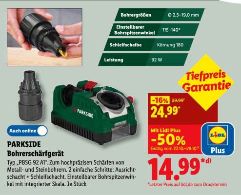 PARKSIDE Bohrerschärfgerät