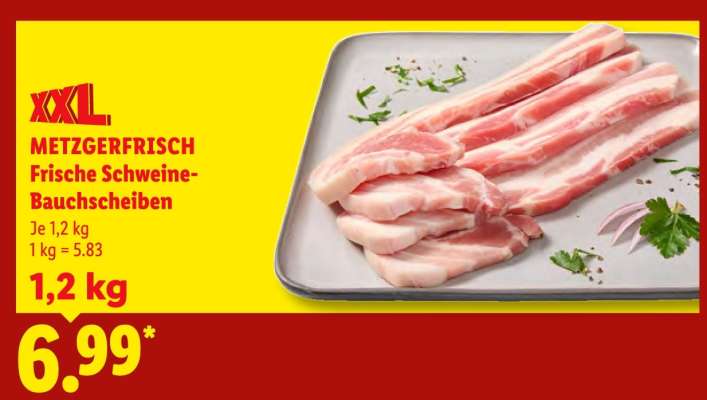 METZGERFRISCH Frische Schweine-Bauchscheiben