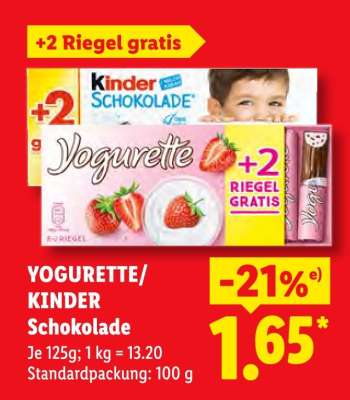 Yogurette/ Kinder Schokolade