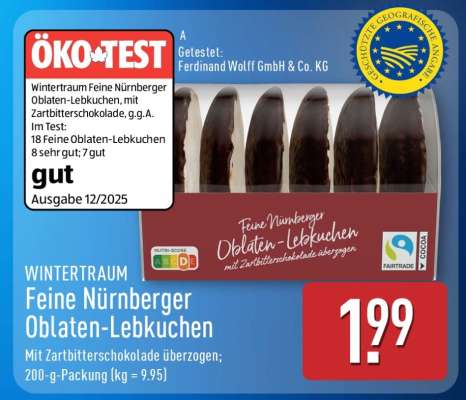 WINTERTRAUM Feine Nürnberger Oblaten-Lebkuchen
