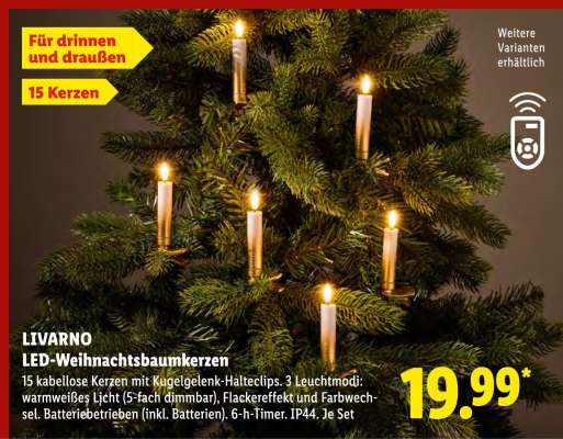 LIVARNO LED-Weihnachtsbaumkerzen