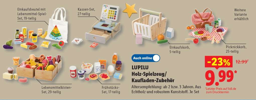 LUPILU Holz-Spielzeug/Kaufladen-Zubehör