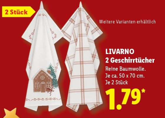 LIVARNO 2 Geschirrtücher