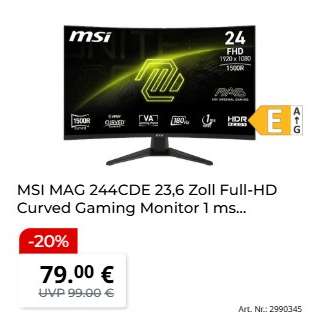 MSI MAG 244CDE 23,6 Zoll Full-HD Curved Gaming Monitor 1 ms
