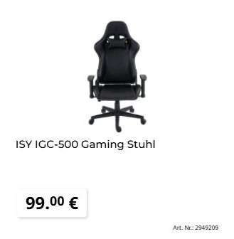 ISY IGC-500 Gaming Stuhl