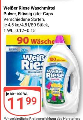 Weißer Riese Waschmittel Pulver, Flüssig oder Caps