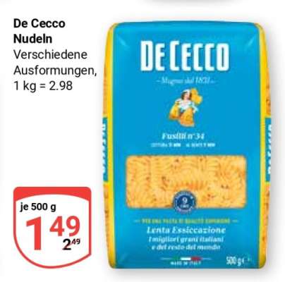 De Cecco Nudeln