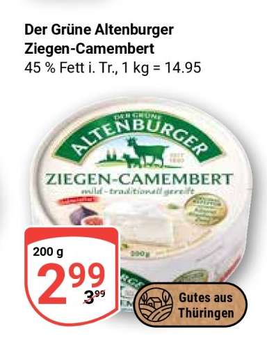 Der grüne Altenburger Ziegen-Camembert