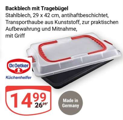 Backblech mit Tragebügel