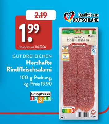 GUT DREI EICHEN Herzhafte Rindfleischsalami