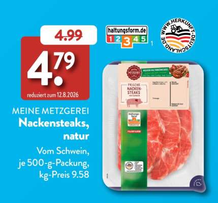 MEINE METZGEREI Nackensteaks, natur