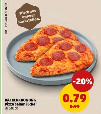 BÄCKERKRÖNUNG Pizza Salami Ecke