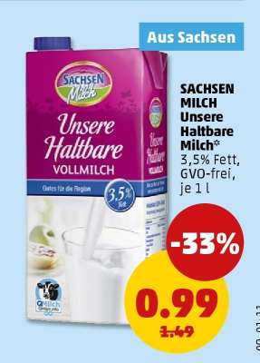SACHSEN MILCH Unsere Haltbare Milch