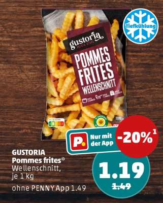GUSTORIA Pommes frites* Wellenschnitt, je 1 kg