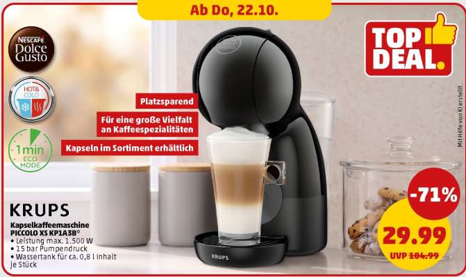 KRUPS Kapselkaffeemaschine PICCOLO XS KP1A3B8