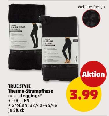 TRUE STYLE Thermo-Strumpfhose oder -Leggings