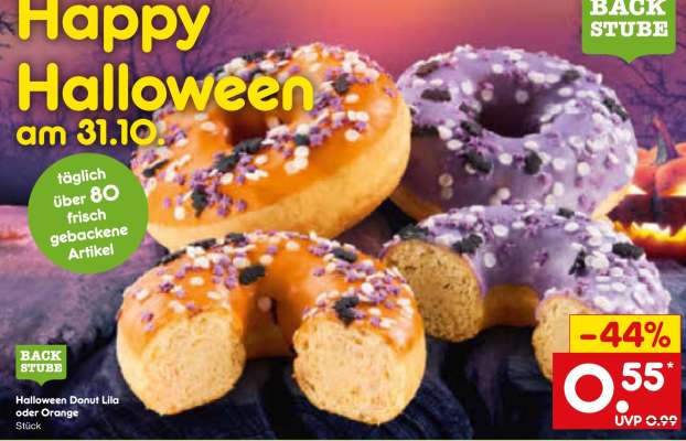 Halloween Donut Lila oder Orange